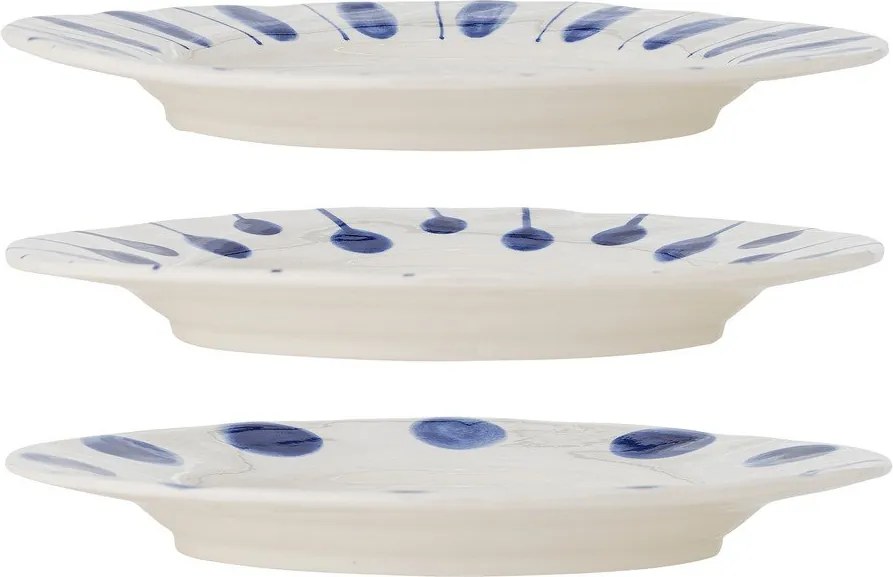 Бели/сини глинени чинии в комплект 3 бр. ø 28 cm Linora – Bloomingville