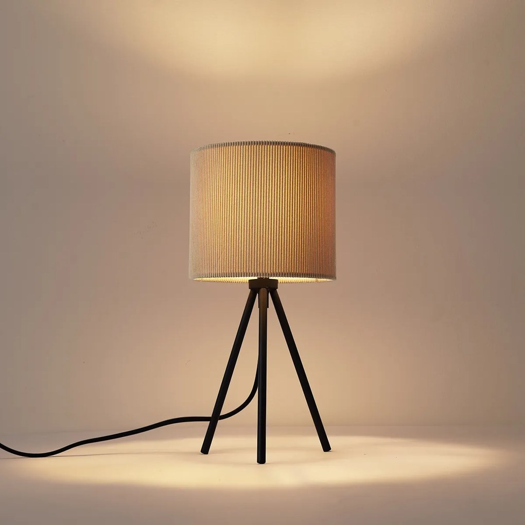 Модерна настолна лампа Taupe с кадифен абажур - Luz