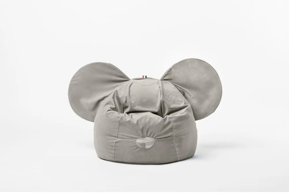 Детска чанта за диван от сиво кадифе Ears - The Brooklyn Kids