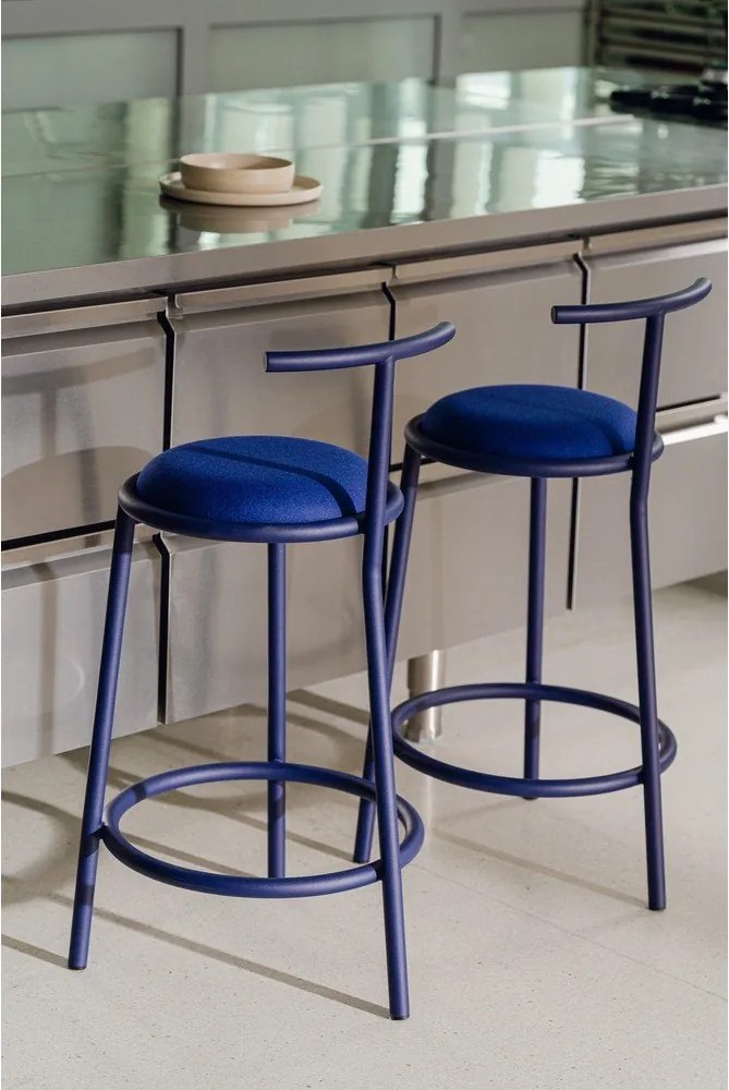 Син метален бар стол (височина на седалката 68 cm) Hogo – noo.ma