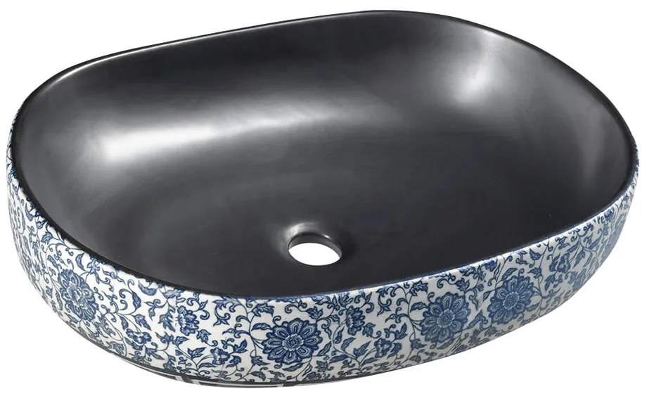 Черна/синя керамична мивка 60x40 cm Priori – Sapho