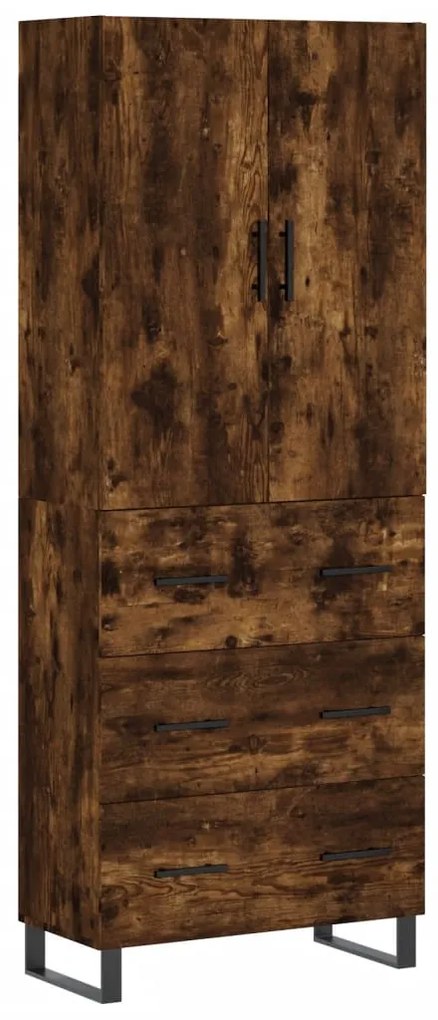 3195872 vidaXL Висок шкаф, опушен дъб, 69,5x34x180 см, инженерно дърво