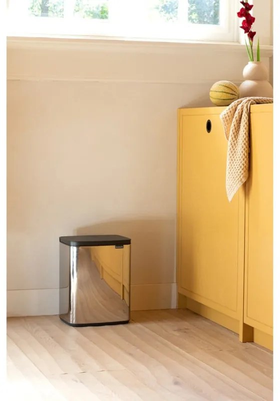 Кош за боклук Brabantia Bo Small 1006636, 12 л, Безшумно и плавно отваряне, Инокс