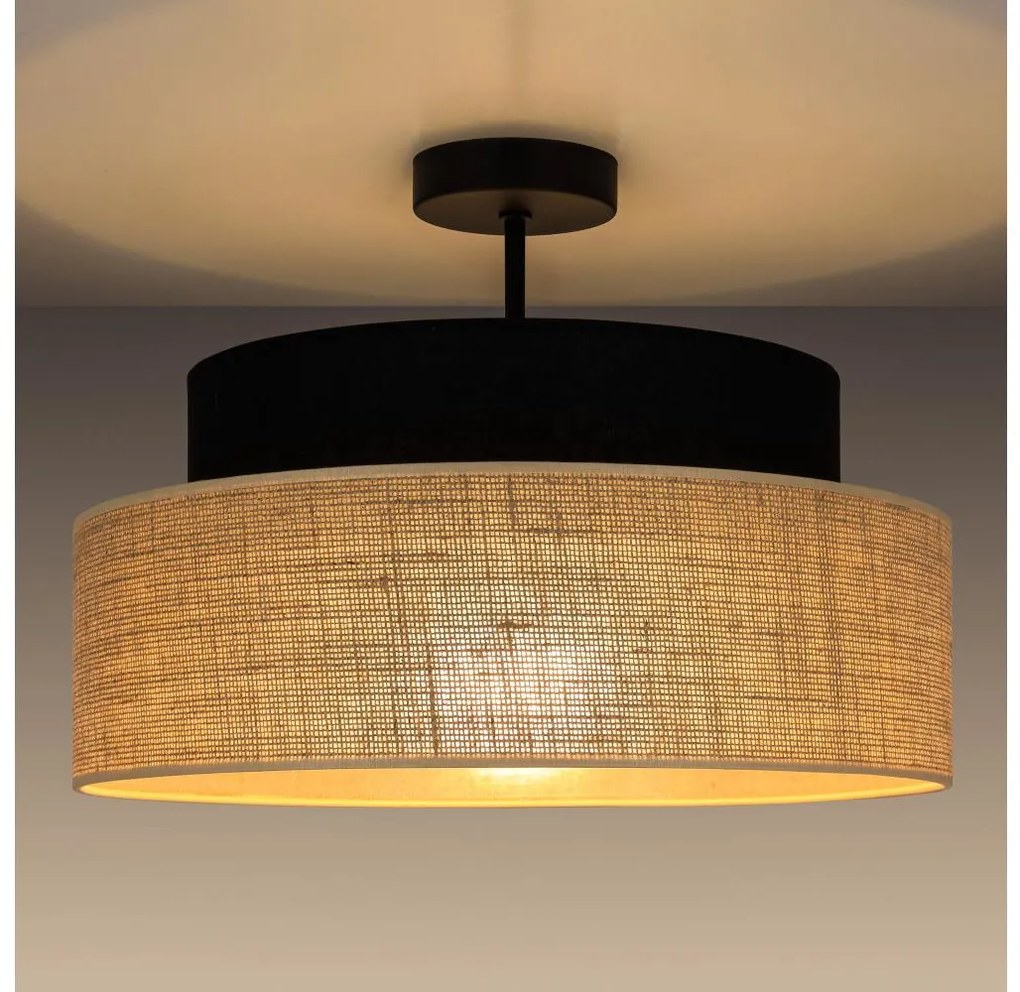 Полилей за повърхностен монтаж BOHO 1xE27/60W/230V Ø 40 см черен/бежов