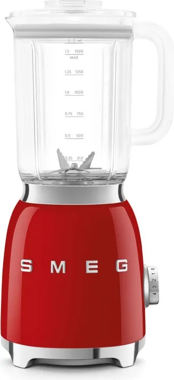 Блендер Smeg BLF03RDEU, 800W, 1.5 л, 18000 об/мин, 4 програми, 4 скорости + Пулс, Неръждаема стомана, Червен