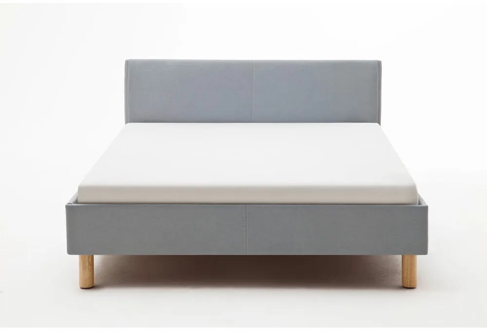 Синьо /сиво двойно легло 140x200 cm тапицирано без ламелно дъно Lena – Meise Möbel