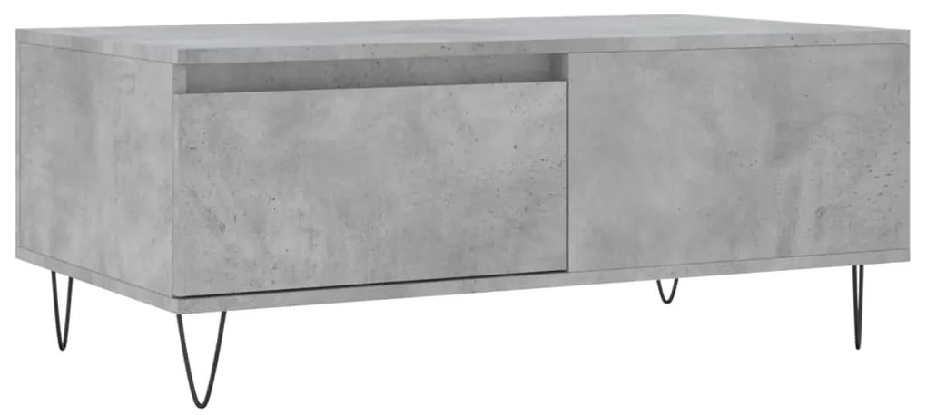 830808 vidaXL Маса за кафе, бетонно сива, 90x50x36,5 см, инженерно дърво