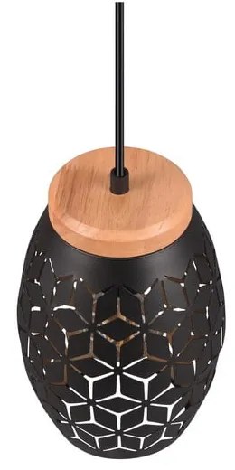 Черно висящо осветително тяло ø 15 cm Bidar - Trio