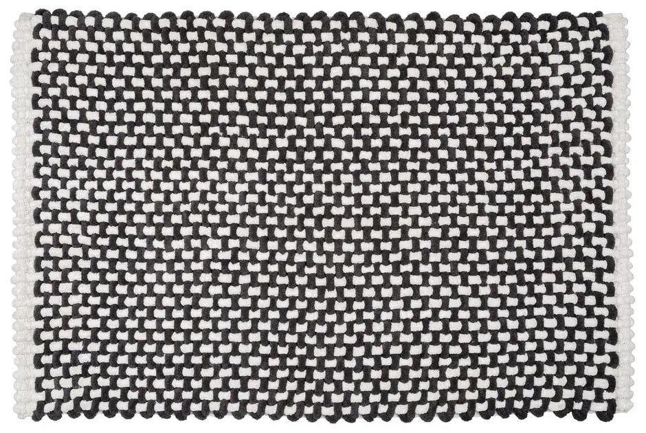 Черно-бял текстилен килим за баня 50x80 cm Covelo – Wenko