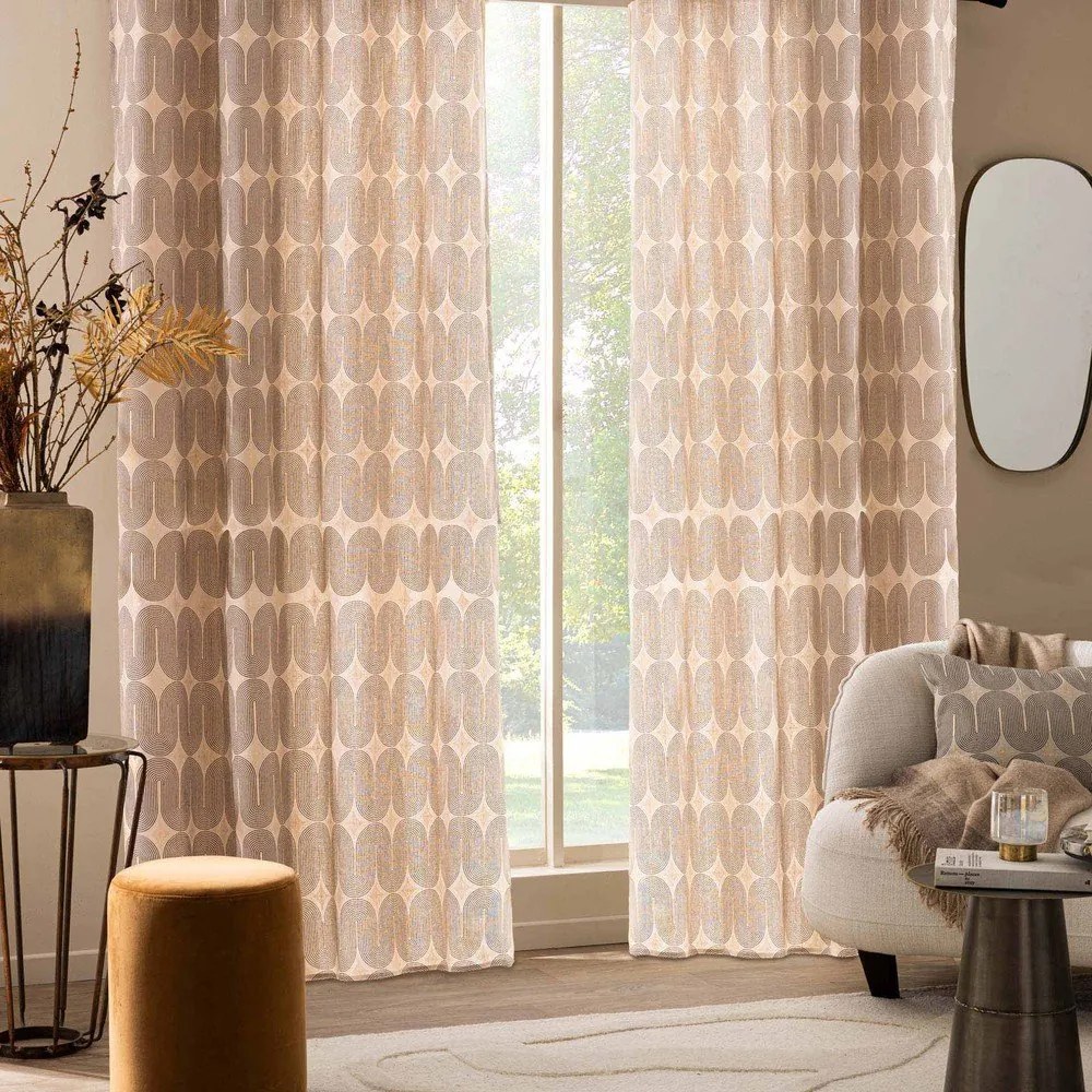 Черно/бежово перде 140x240 cm Ondine – douceur d'intérieur