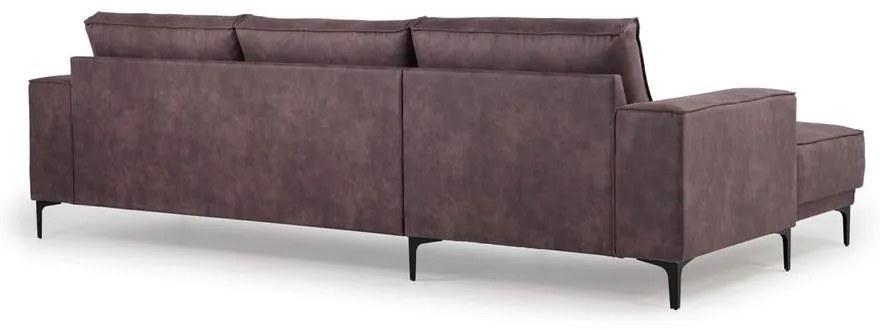 Тъмнокафяв ъглов диван от изкуствена кожа (ляв ъгъл) Copenhagen - Scandic