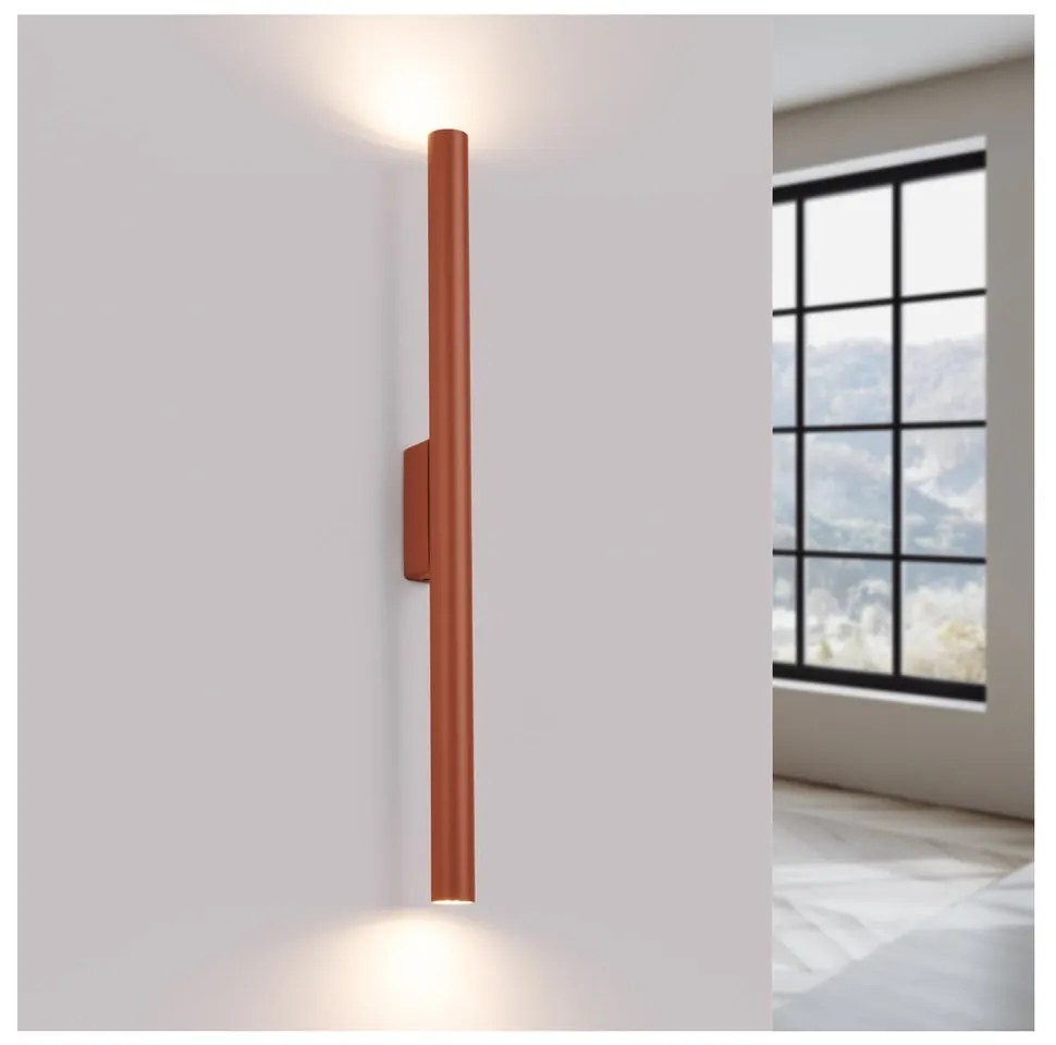 Стенна лампа в тухлен цвят Fideus – Sollux