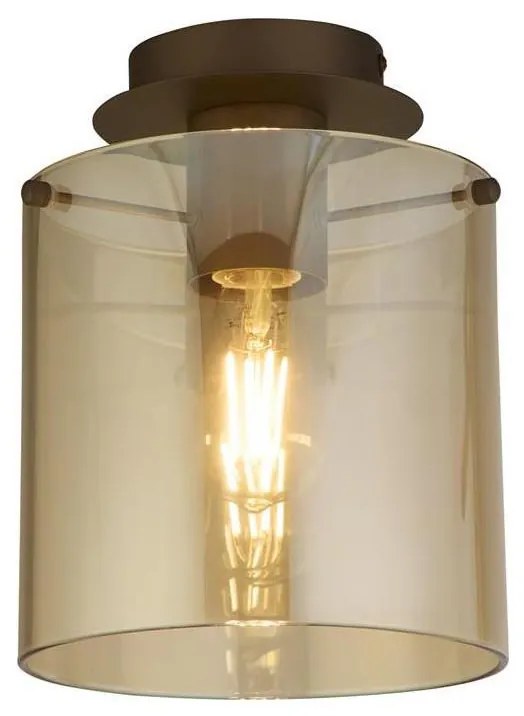 Searchlight 88911-1MO - Таванно осветително тяло SWEDEN 1xE27/60W/230V Ø22 см кафяво/димчато