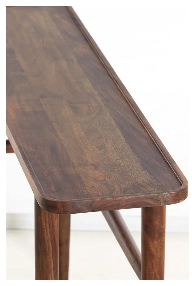 Кафява конзолна маса от масивна акация 30x120 cm Qiano – Light & Living