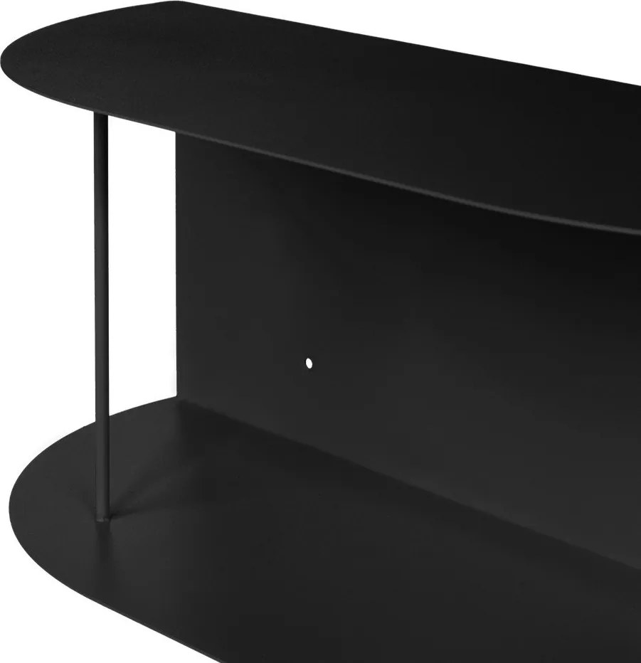 Черен на няколко нива метален стенен рафт 80 cm Lina – noo.ma