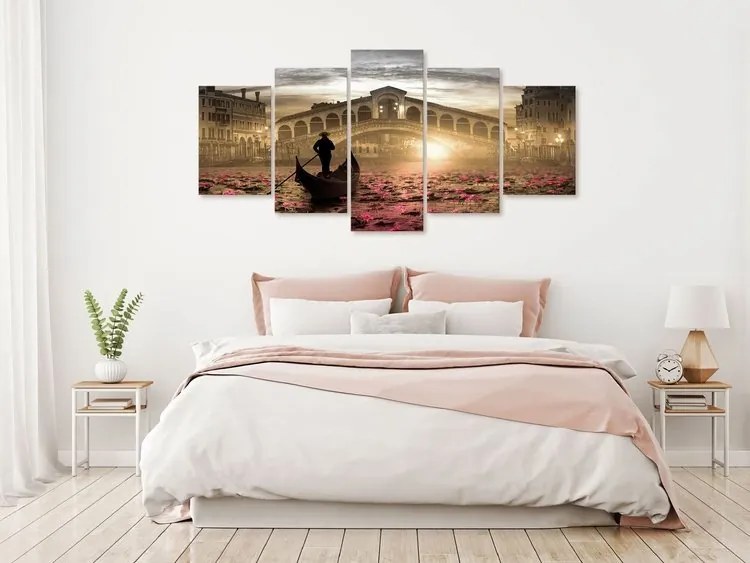 Табло - Magic Venice (5 части) Широко оранжево - 100x50