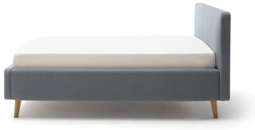 Сиво-синьо единично легло 120x200 cm тапицирано без ламелно дъно Mattis – Meise Möbel