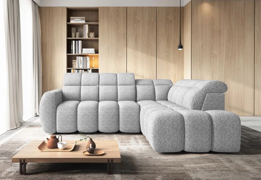 Ъглов диван Chicago-Бял-Десен