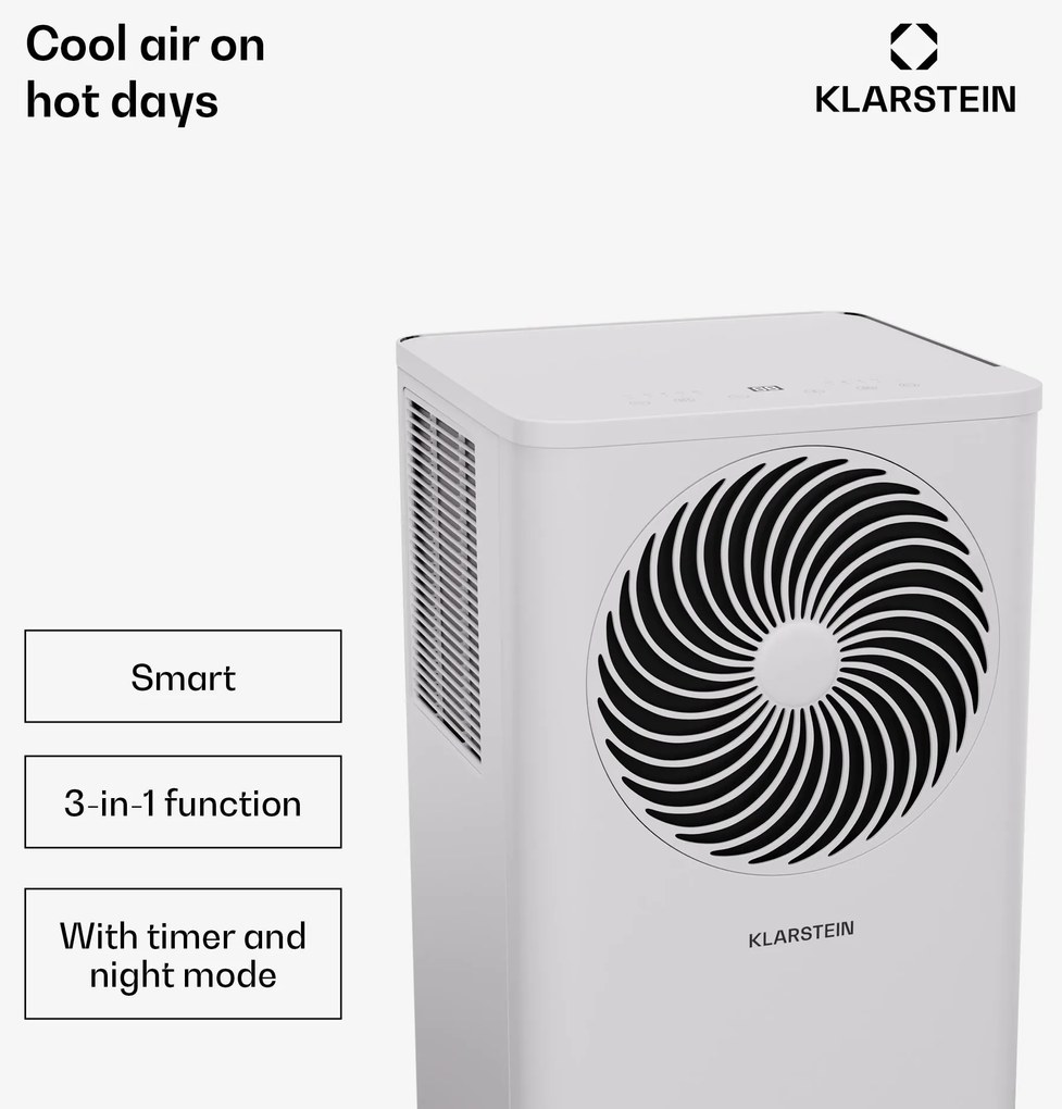 Klarstein Aero Ring 9K, Smart, климатик, 9 000 BTU, мобилен и интелигентен, за макс. 31 м², гласово управление