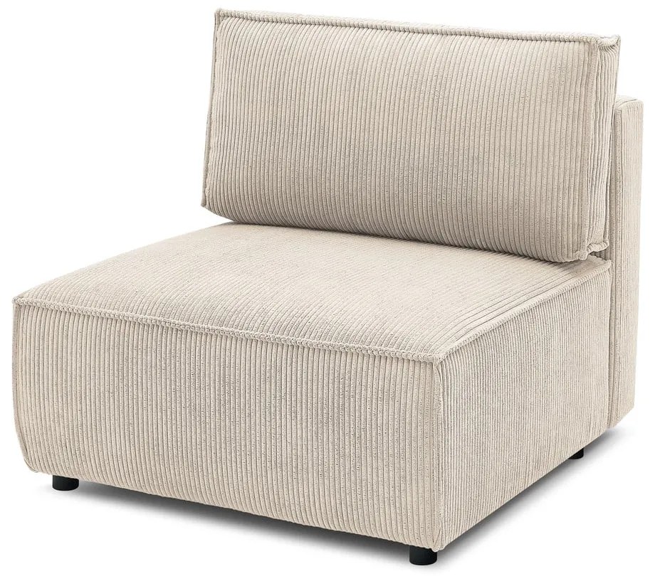 Кремав модул за диван от велур, централна част Nihad modular - Bobochic Paris