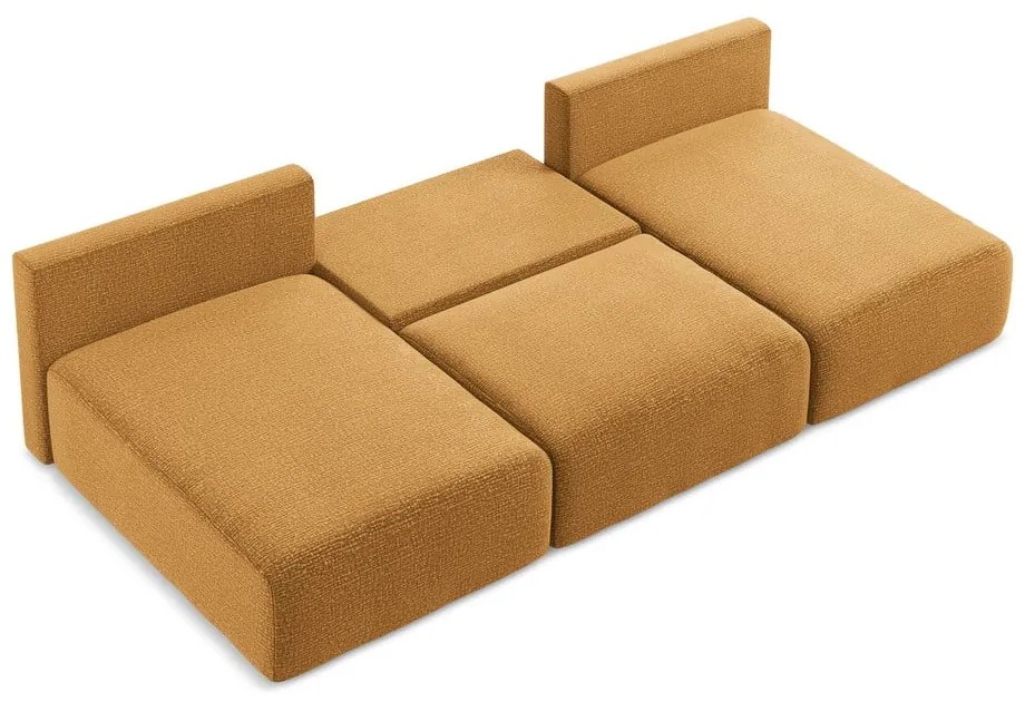 Оранжев разтегателен ъглов диван с място за съхранение Kalena – Makamii