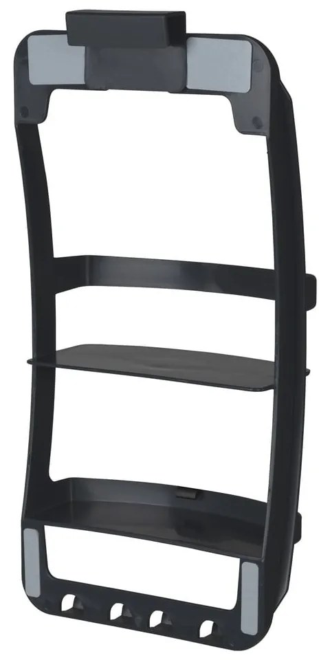 Черен висящ пластмасов рафт за баня без пробиване Universal – Wenko