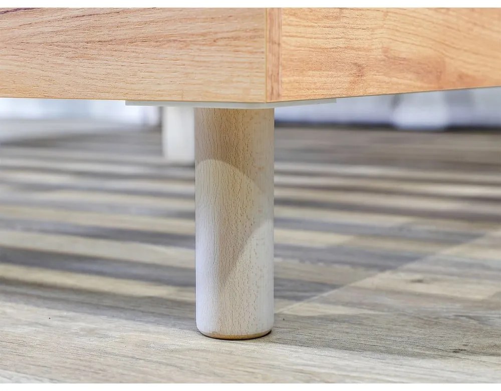 Кафяво/естествено двойно легло с решетка 180x200 cm Charlie - Bobochic Paris