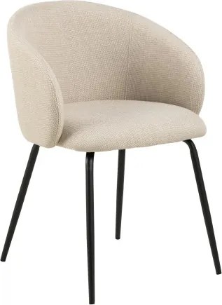 ЦЛЯРА Бежово (тъкан Басэл 24)/черни крака - МОДЕРЕН ТАПИЦИРАН СТОЛ ЛОФТ ЗА ДНЕВНА/ТРАПЕЗАРИЯ/ОФИС