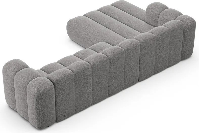 Сив шенилов ъглов диван (ляв ъгъл) Lupine – Micadoni