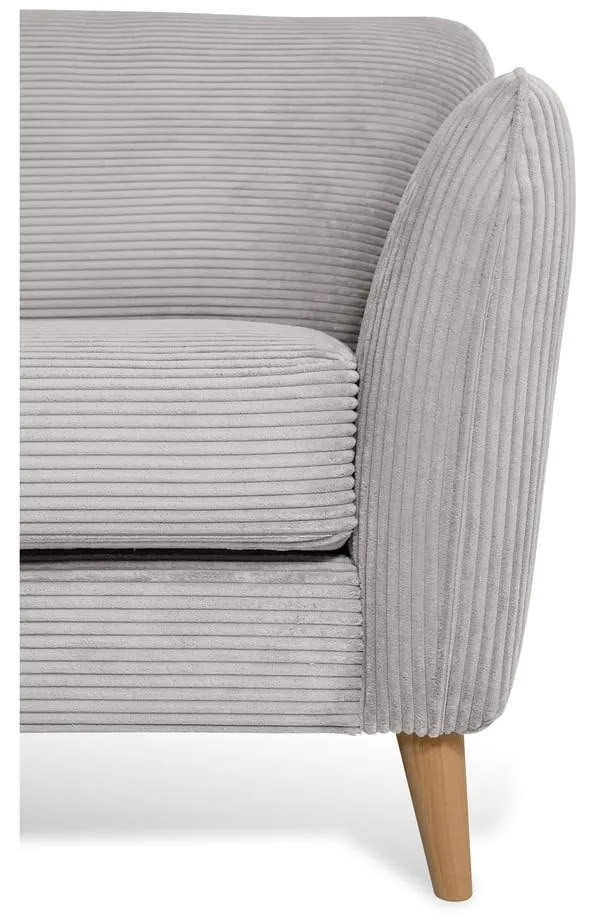 Светлосив ъглов диван от рипсено кадифе (ляв ъгъл) Paris – Scandic