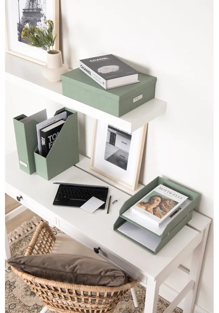 Зелени картонени органайзери в комплект 5 бр. за докумнети Holger Canvas Paper Laminate – Bigso