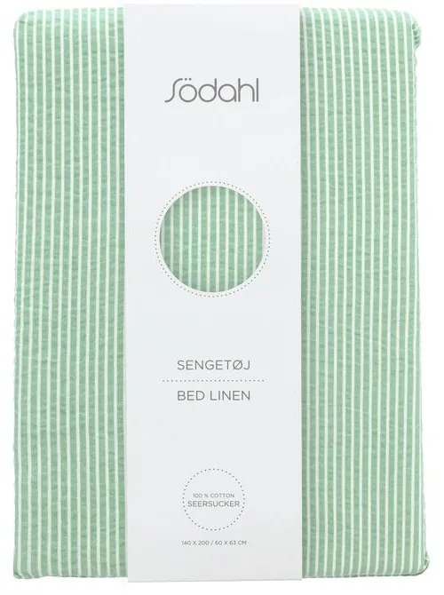 Светлозелено единично удължено памучно спално бельо 140x220 cm Cheerful – Södahl