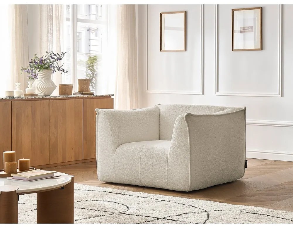 Бежово кресло от прежда с примки от букле Giorgia – Bobochic Paris