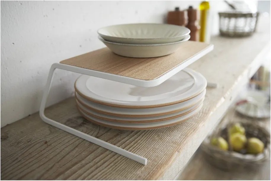 Бял/в естествен цвят дървен допълнителен рафт 19,5x19,5 cm Tosca – YAMAZAKI