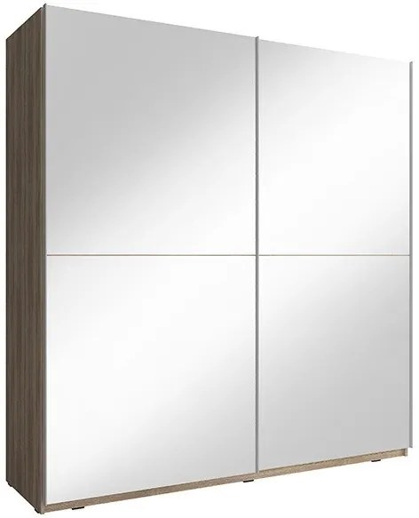 Гардероб с плъзгаща се врата Michaela mirror-150 x 63 x 214 cm-естествен