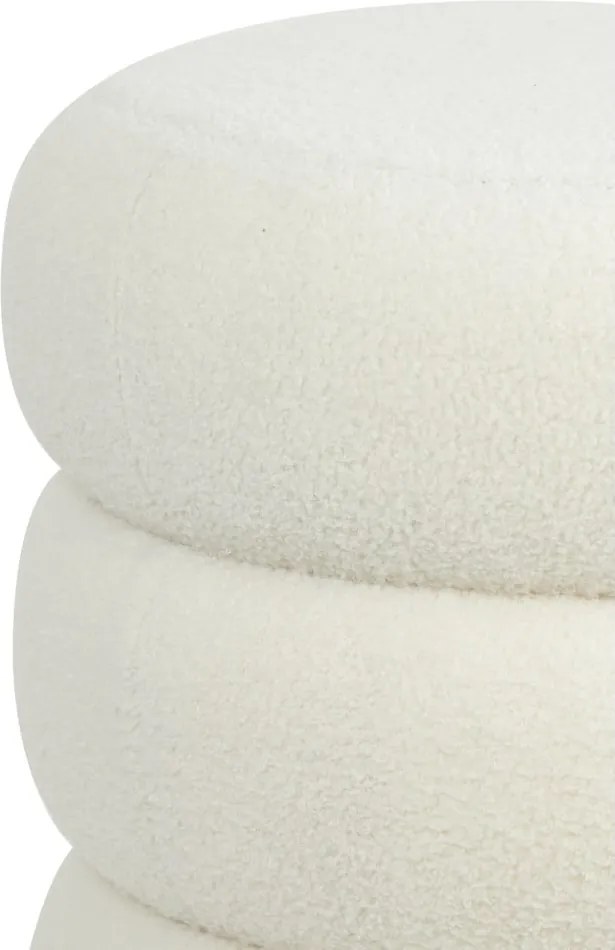 Бяла табуретка от плат букле Kimi – Light &amp; Living