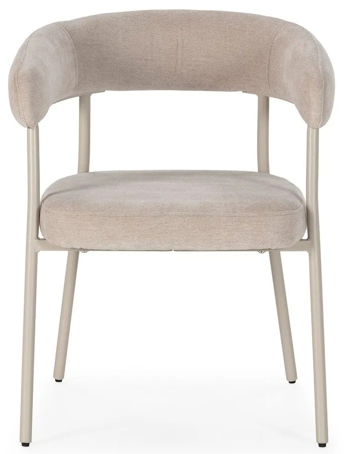 Бежови тапицирани трапезни столове в комплект с подлакътници 2 бр. Yuri – MOME