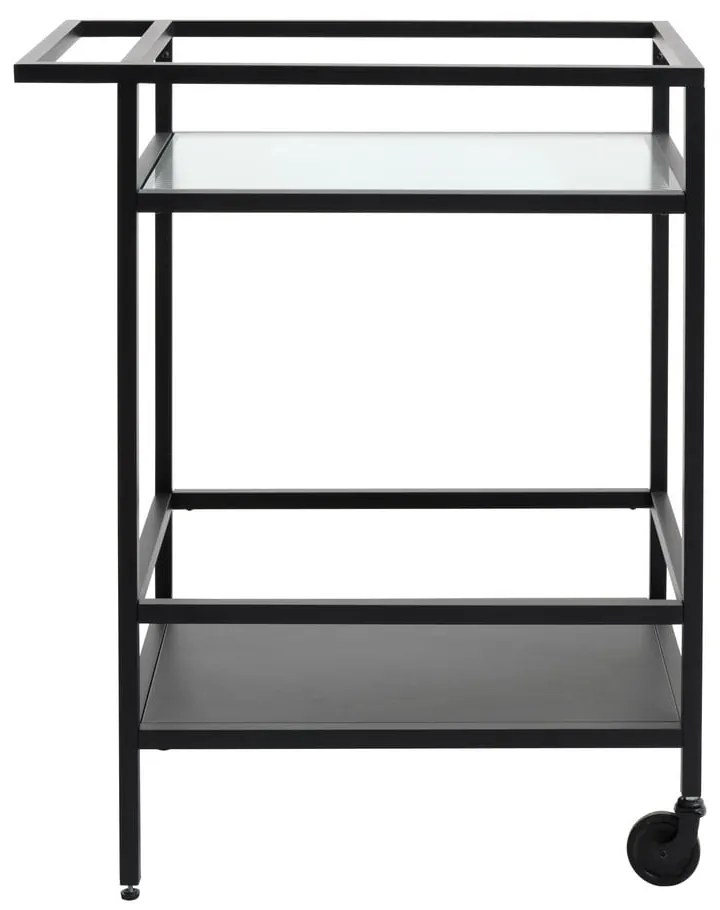 Стъклена маса за сервиране на колела 42x70 cm Bronco - Unique Furniture