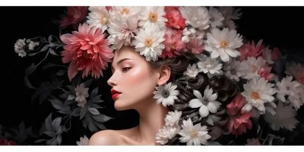 FLOWER WOMAN КАРТИНА 55/120 СМ MONEE 48258020596