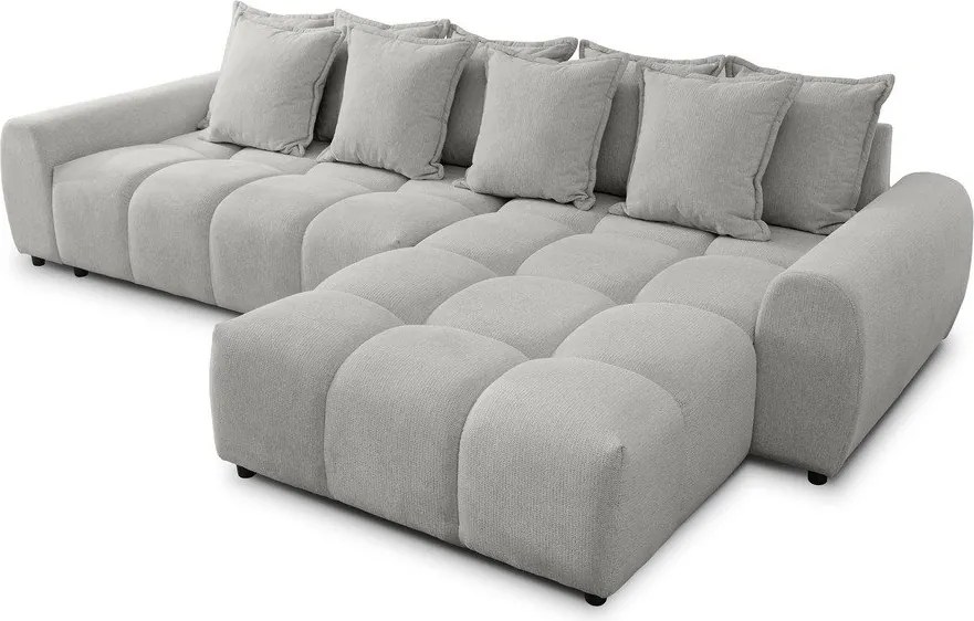Светлосив ъглов диван (десен ъгъл) Albane – Ropez