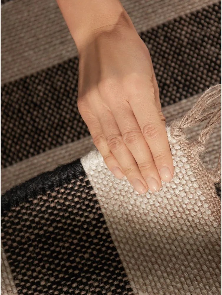 Черна/кремава двустранна/ръчно изработена ютена пътека 80x200 cm Playa – Hanse Home