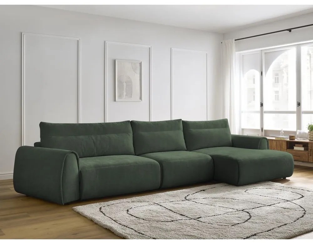 Тъмнозелен ъглов диван Aden – Bobochic Paris