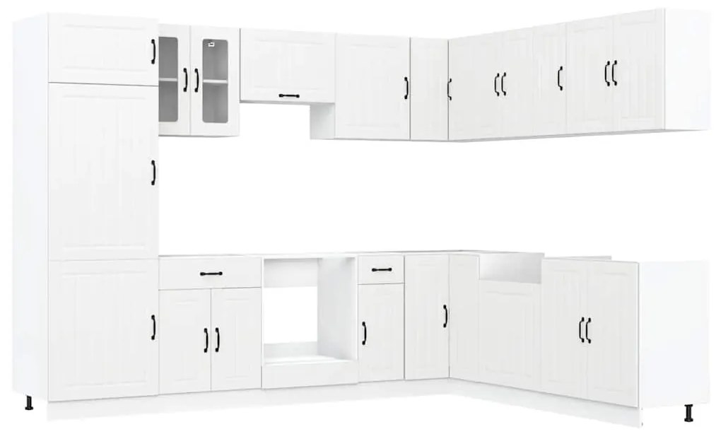 3314981 vidaXL Комплект кухненски шкафове от 14 части Lucca, инженерно дърво