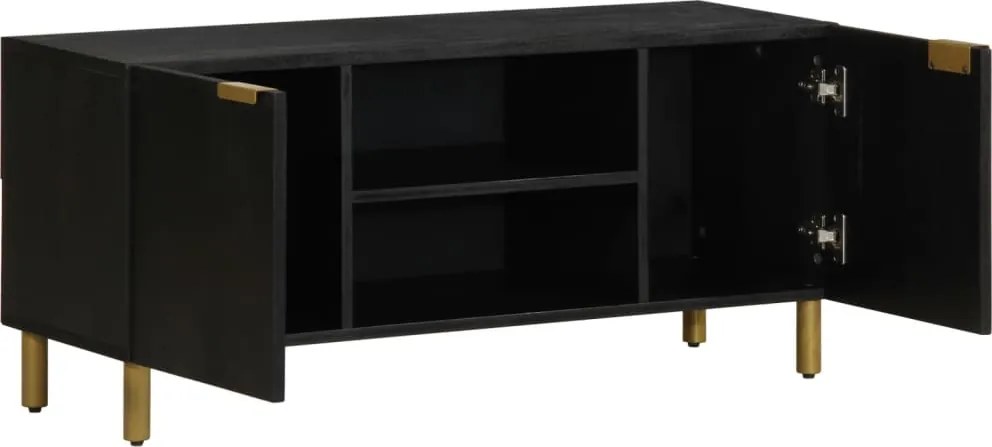 4017648 vidaXL ТВ шкаф, черен, 105x33x46 см, инженерно дърво