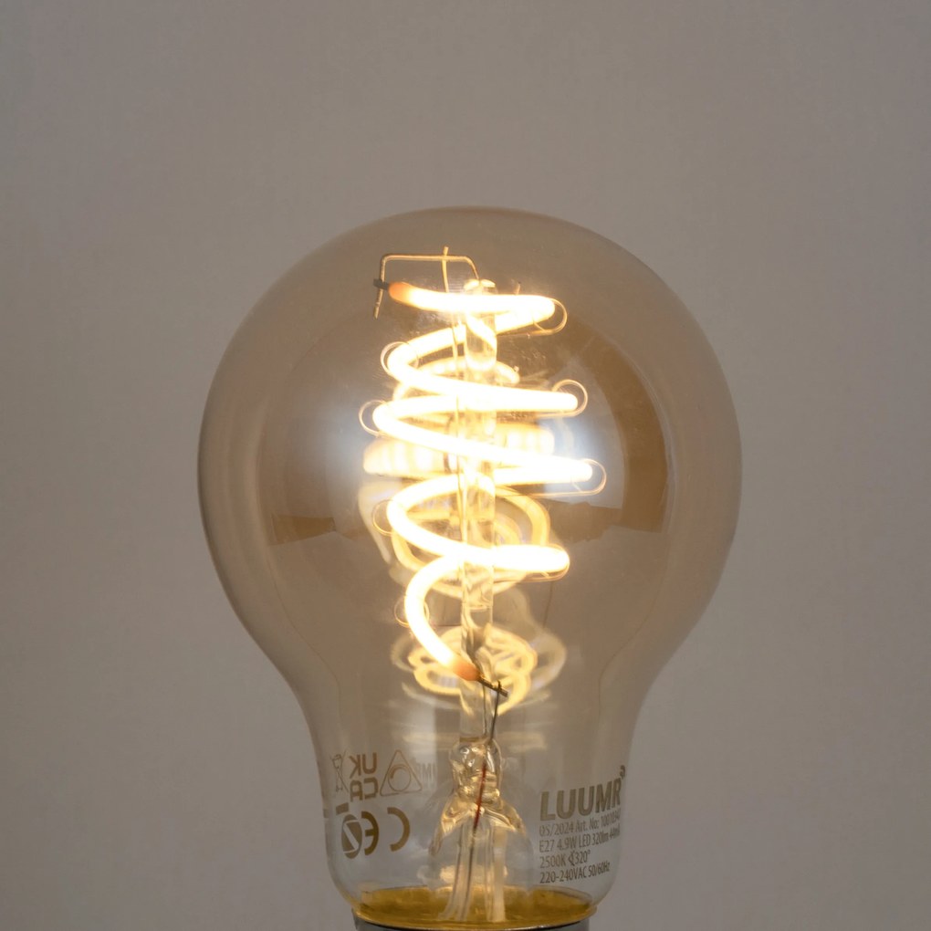 Комплект от 5 Интелигентна димируема LED крушка E27 A60 кехлибарена 4.9W 320lm 2500K