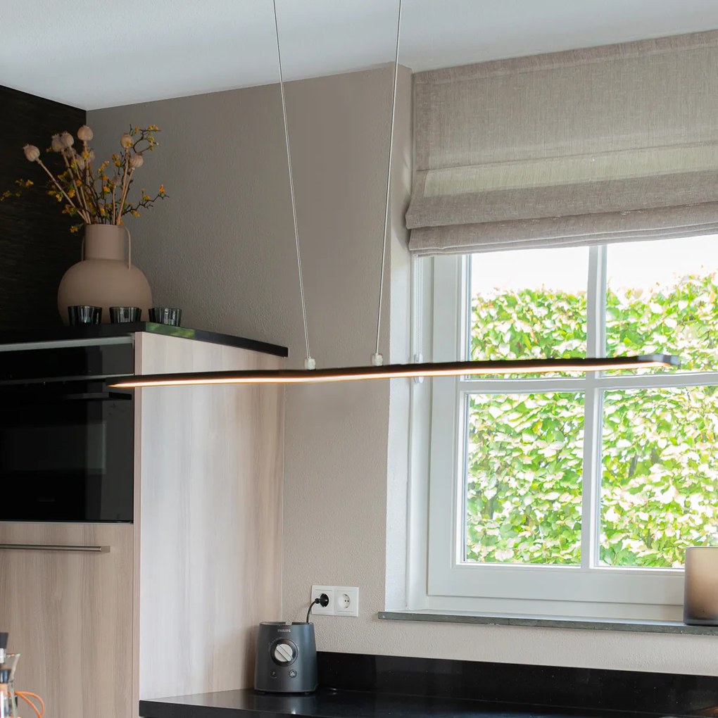 Дизайнерски висящ аплик черен с LED - Banda