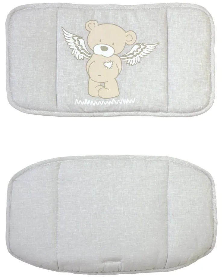 Сива подложка за детски стол за хранене Heartbreakerbär – Roba