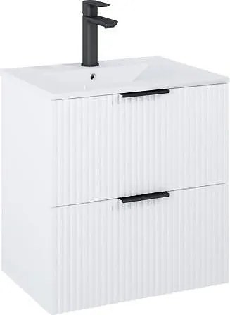 Шкаф Unik Reef с 2 чекмеджета и умивалник, 615 x 465 mm, matt white