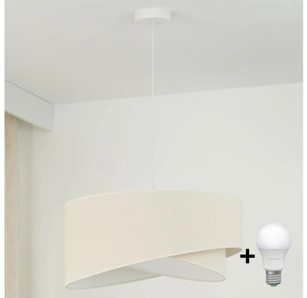 Brilagi - LED Пендел LYRA 1xE27/15W/230V кремав/бял