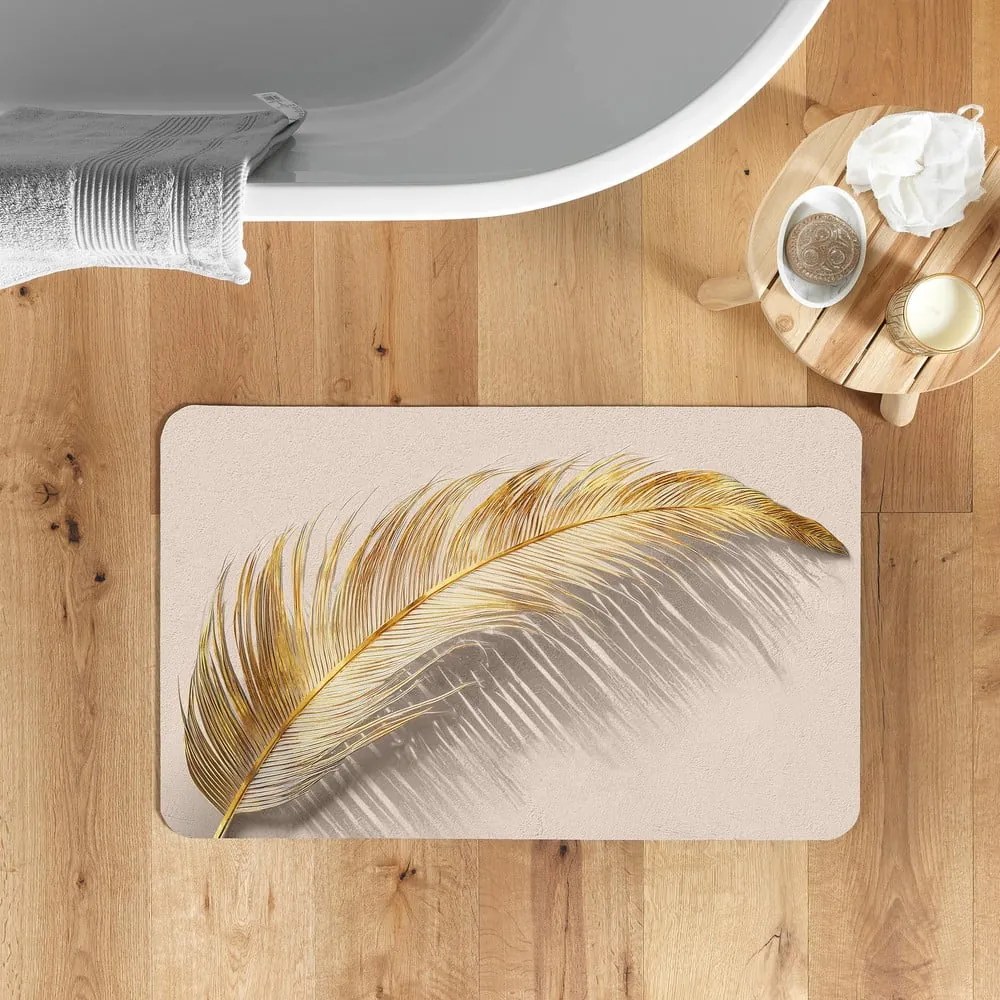 Светлокафяв килим за баня 50x80 cm Angelica – douceur d'intérieur